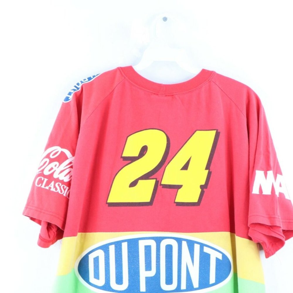 Vtg 90s NASCAR Jeff Gordon Rainbow Striped T-Shirt - Picture 8 of 9
